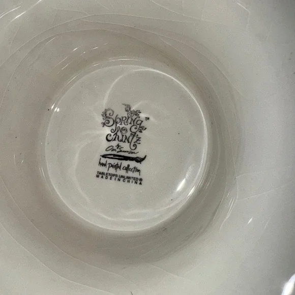 Don Swanson TableTops Unlimited Hand Painted Chintz Pedestal Fruit Bowl Vintsge - Picture 8 of 9